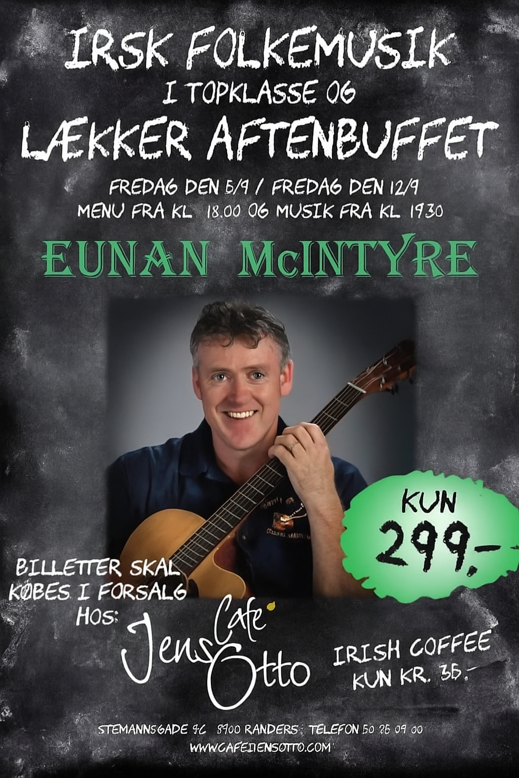 IRSK FOLKEMUSIK I TOPKLASSE OG LÆKKER AFTENBUFFET